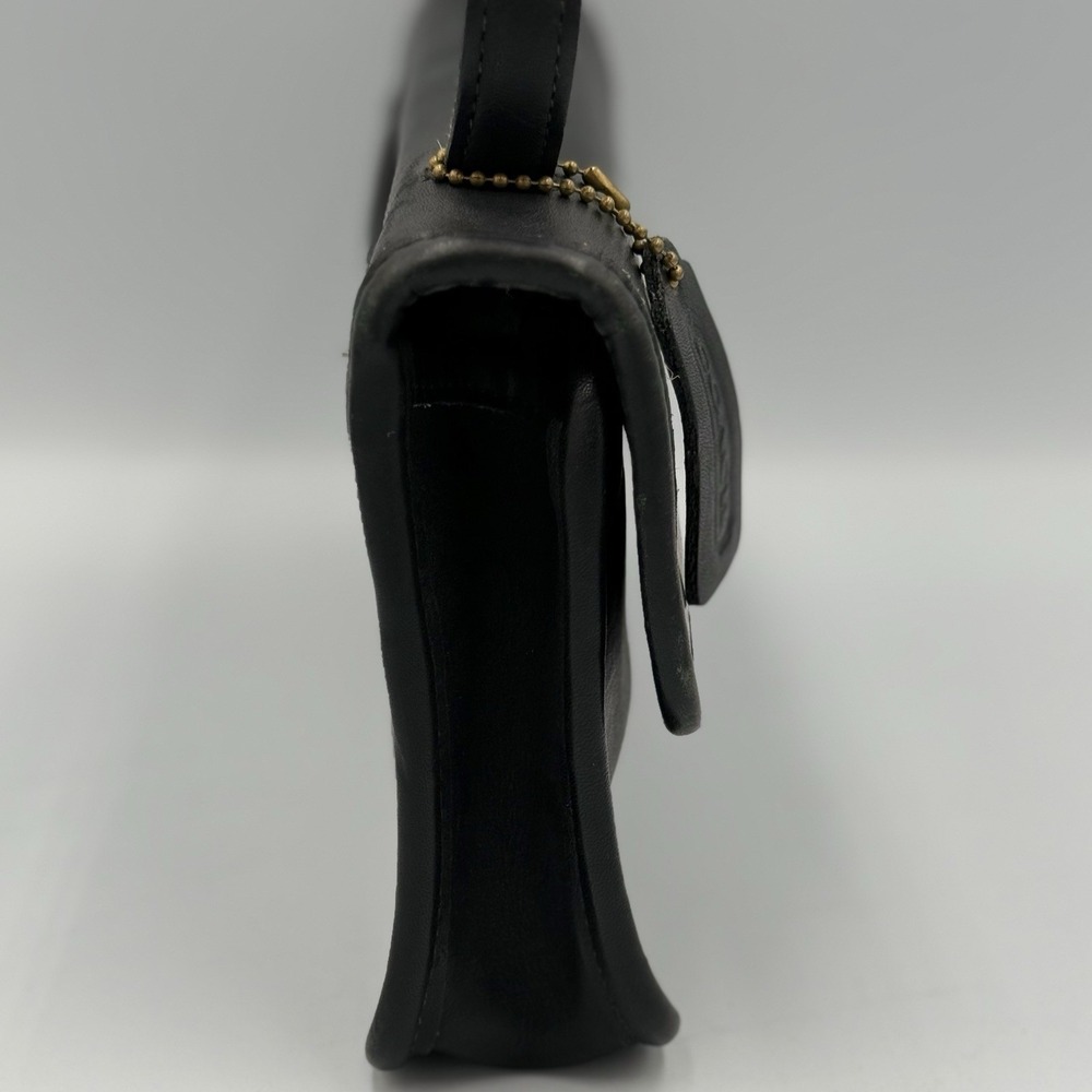 COACH Vintage Black Geometric Top Handle & Long Strap Purse 9044 Hang Tag USA - Picture 5 of 16